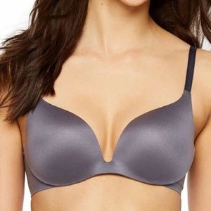 Ambrielle Soft Grey Plunge Push Up T-Shirt Bra